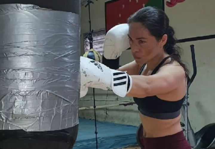 Yaditza "La Tigrilla" Pérez en sus entrenamientos en Chiriquí. Foto:Cortesía.