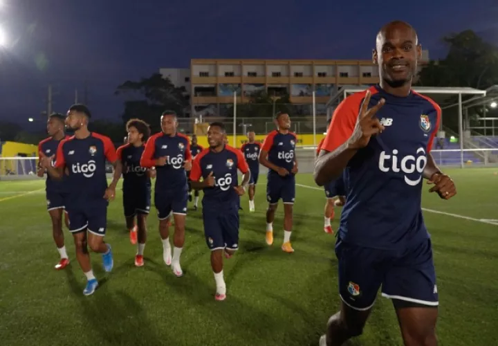 Jugadores de la selección de Panamá en los entrenamientos. Foto:Fepafut