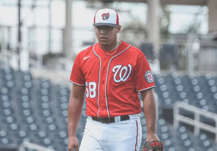 Steven Fuentes ha estado en el campo alternativo de los Nacionales. Foto:@Nationals