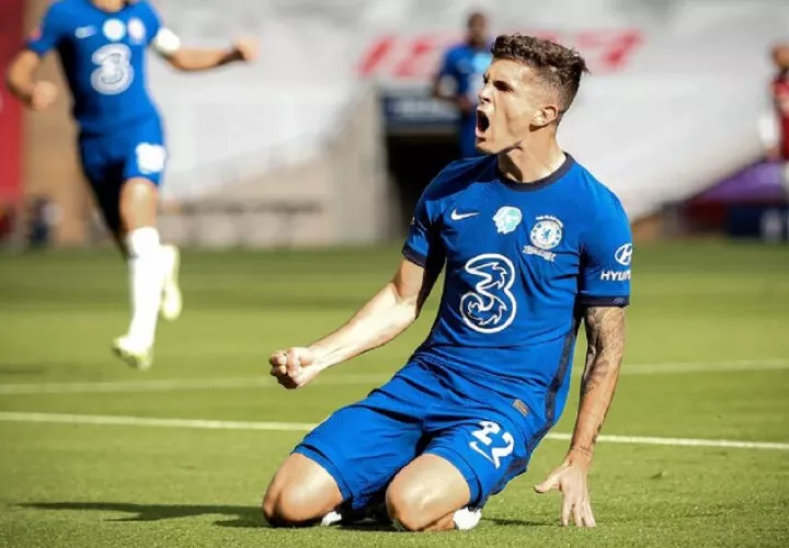 El estadounidense, Christian Pulisic, jugador del Chelsea. Foto:EFE 