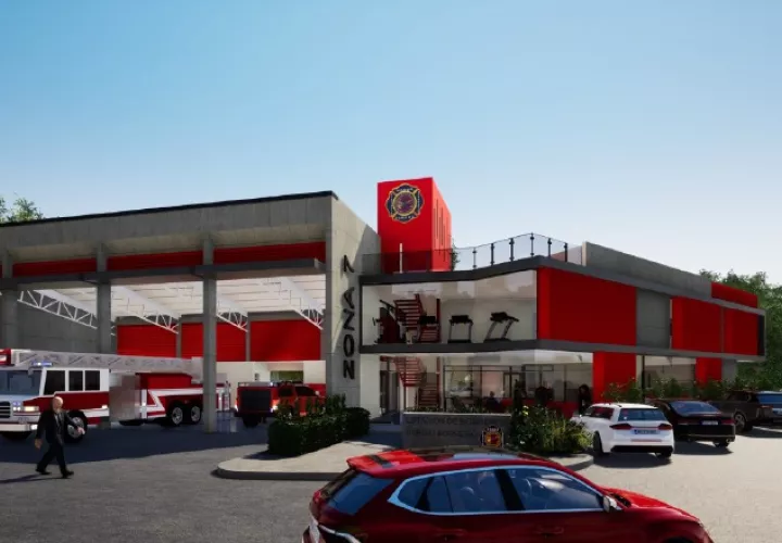 Diseño del nuevo edificio de los bomberos en Guararé. Cortesía