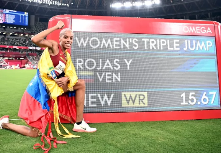 La venezolana Yulimar Rojas. Foto:EFE 