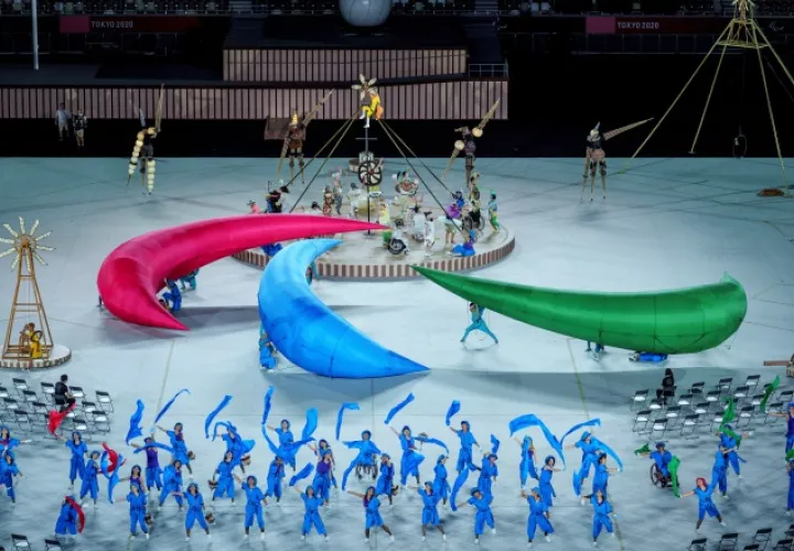 Exhibición de la inaguración de los Juegos Paralímpicos de Tokio 2020. Foto:EFE