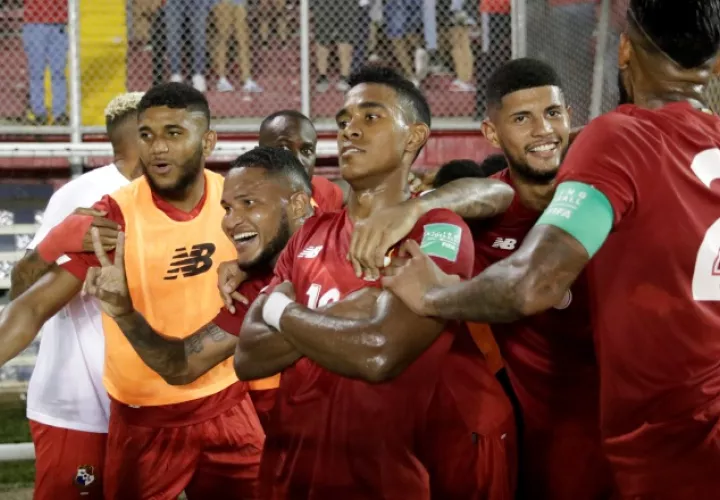 Jugadotres del equipo de Panamá. Foto:EFE