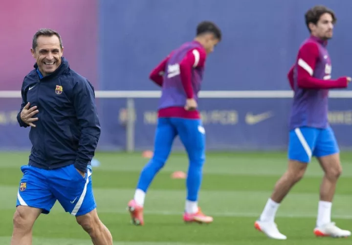 Sergi en los entrenamientos del Barcelona. Foto:EFE