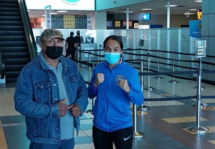 'La Tigrilla' Pérez y su entrenador  Diener Baúles. Foto: Cortesía