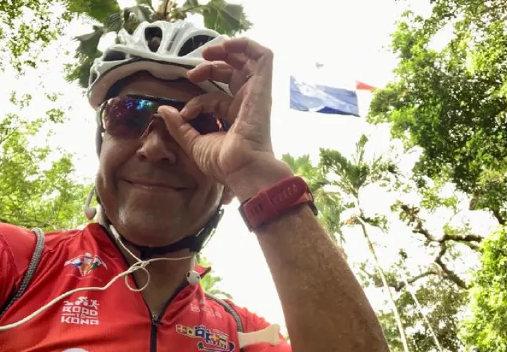Román Pavoni, durante el entrenamiento de ayer de ciclismo en el Cerro Ancón. Cortesía.