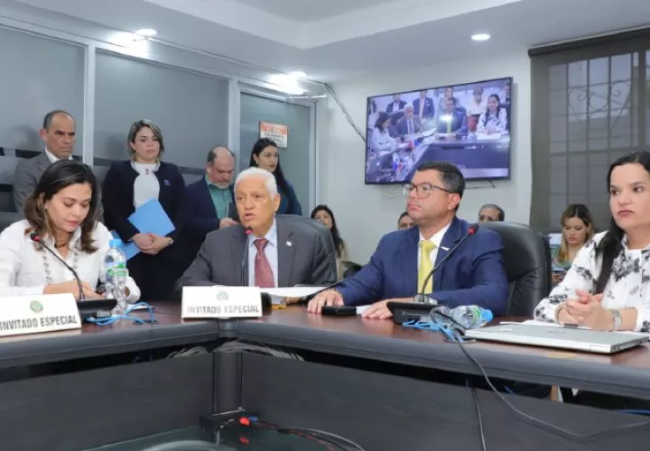 El viceministro Carlos González (centro) sustentó el crédito.  Cortesía Asamblea