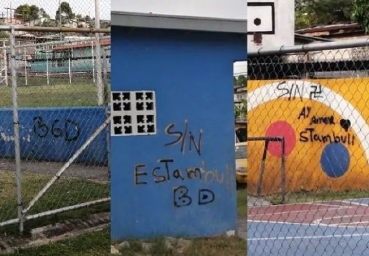 Grafitis de pandillas identificados en escuelas oficiales.