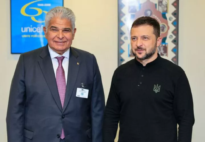 Reunión entre el presidente de Panamá y Ucrania en New York.  Cortesía