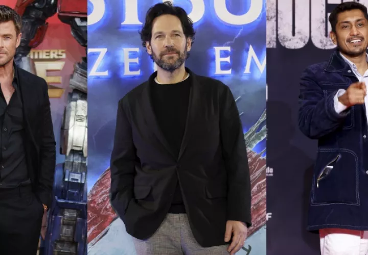 Chris Hemsworth, Paul Rudd y Tenoch Huerta. Foto: EFE