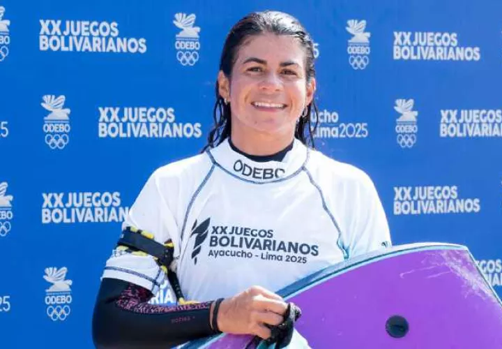 Verónica Correa festeja su triunfo en los Juegos Bolivarianos.  Foto: COP