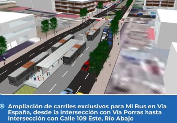 El diseño de la ampliación en un tramo de 5.4 kilómetros de la Vía España.  Archivo