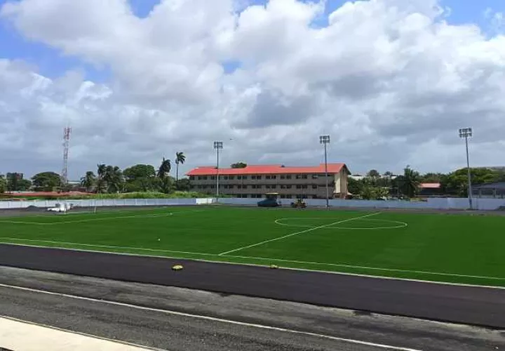 La grama en el estadio Armando Dely Valdés. Foto:Diómedes Sánchez S.