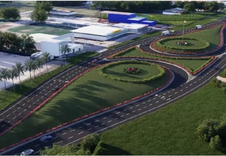 Diseño conceptual de uno de los intercambiadores del proyecto vial en la entrada de David, Chiriquí. Cortesía