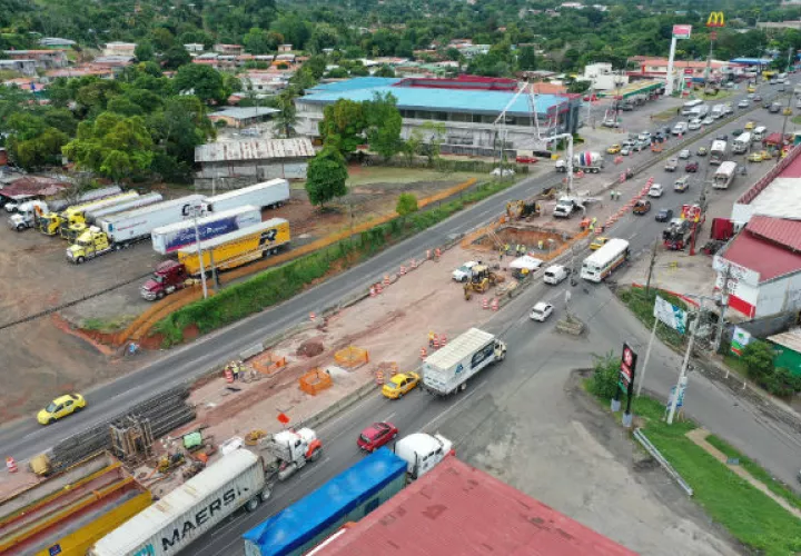 Vista de los trabajos viales en La Chorrera. Foto: Eric A. Montenegro.
