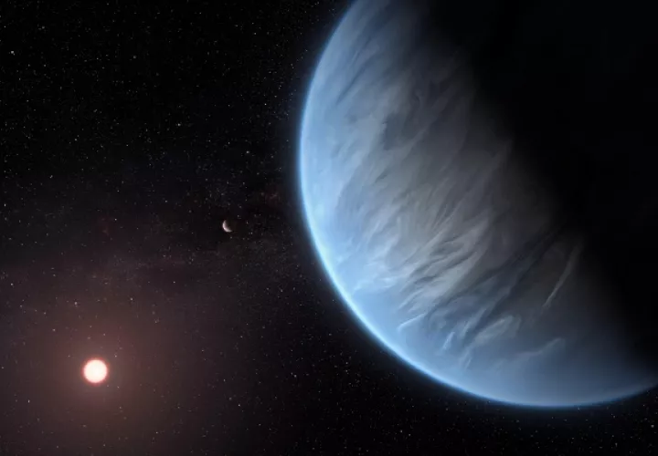 El exoplaneta estudiado orbita alrededor de una estrella enana roja, K2-18, a unos 110 años luz de distancia de la Tierra, en la constelación de Leo. FOTO/AP