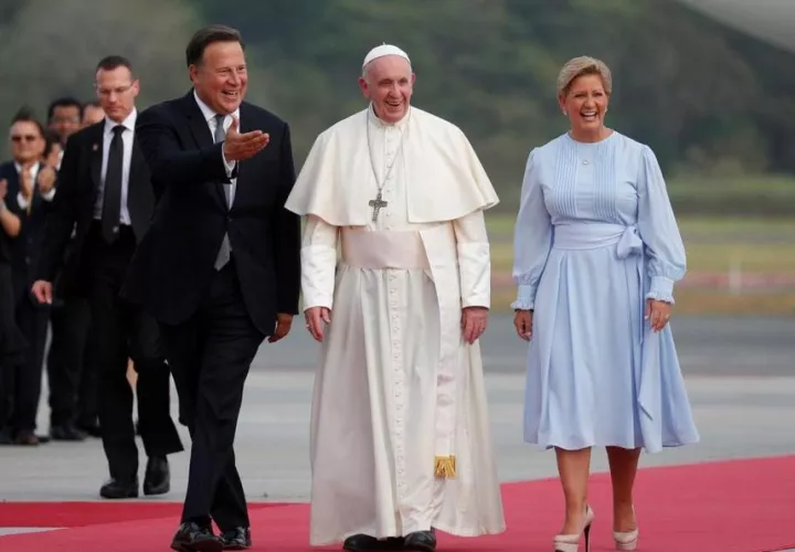 La alfombra roja fue utilizada para darle la bienvenida a Panamá al papa Francisco, el 23 de enero de 2019. 