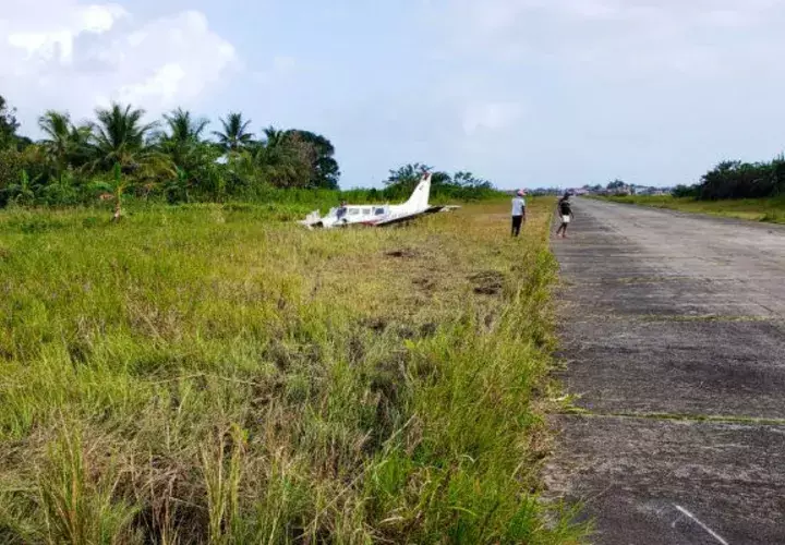 Avioneta sufre accidente cuando aterrizaba en aeródromo regional de Guna Yala. Foto: Aeronáutica Civil.