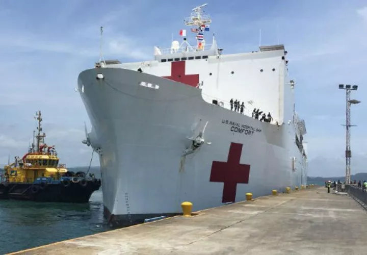 El pronunciamiento de  Laurentino Cortizo Cohen y el jefe del Comando Sur de Estados Unidos, el almirante Craig Faller se dieron durante el recorrido del barco Comfort.