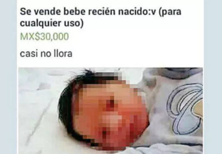 El supuesto bebé en venta. 