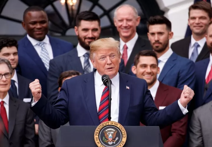 La recepción fue en honor a su triunfo en la Serie Mundial.