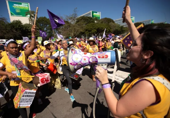 Es la primera gran protesta realizada en la capital contra el Gobierno del ultraderechista Jair Bolsonaro. FOTO/EFE