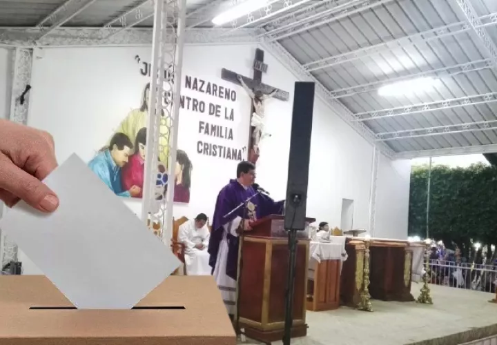 El tema electoral se hizo presente este año en las actividades de Jesús Nazareno de Atalaya.  Cortesía