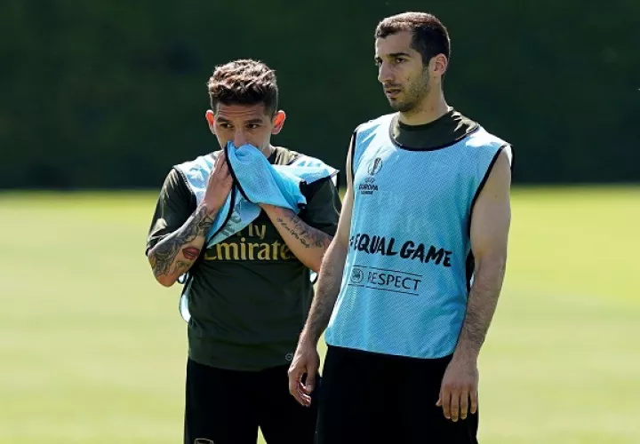 Henrikh Mkhitaryan en un entrenamiento.
