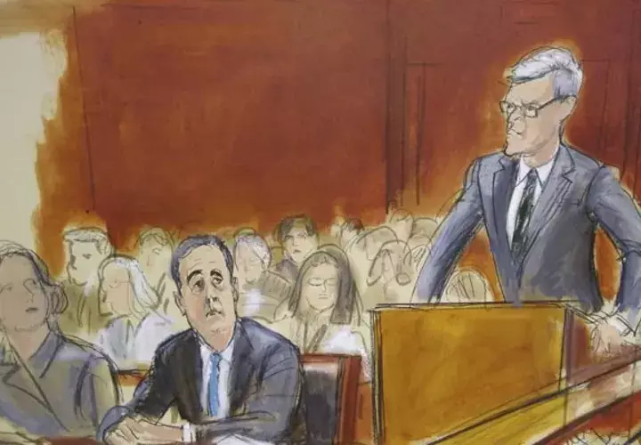 Michael Cohen, durante la fase de alegatos antes de conocer su sentencia. FOTO/AP