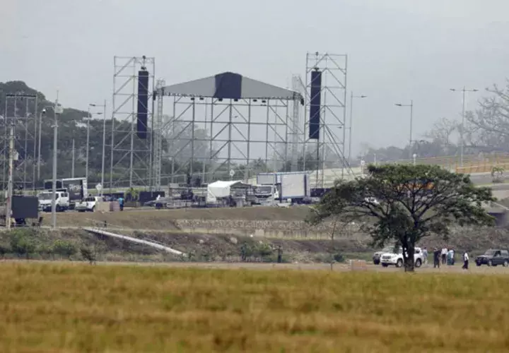 En el área de Tienditas está toda la ayuda humanitaria que ha llegado para Venezuela. FOTOT/AP