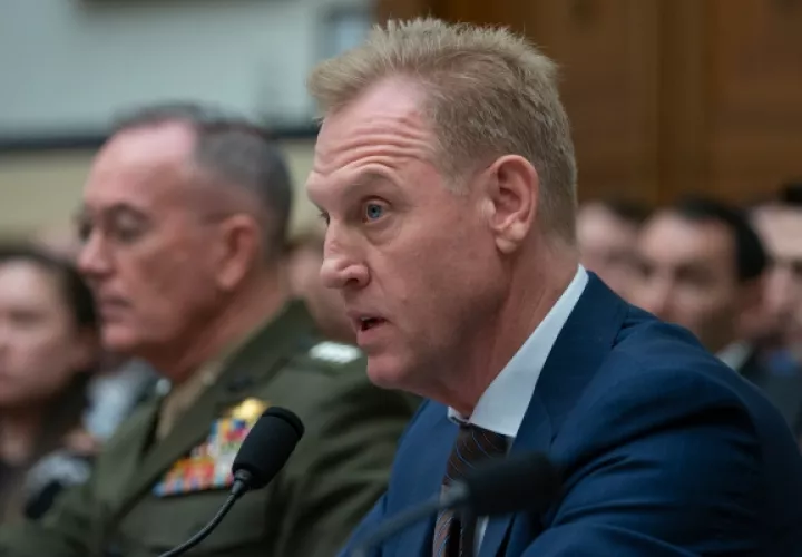 El secretario interino de Defensa, Patrick Shanahan, se presentó ante el Comité de Servicios Armados de la Cámara de Representantes, para revisar el presupuesto. FOTO/AP