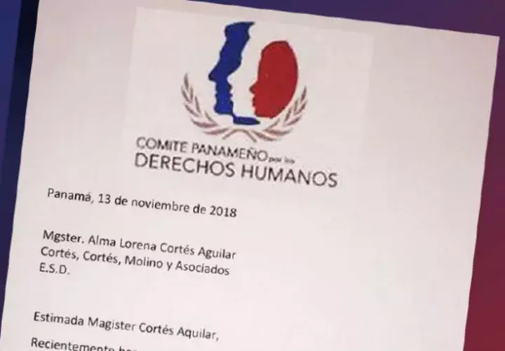 Notificación del Comité Panameño por los Derechos Humanos. Foto/Cortesía