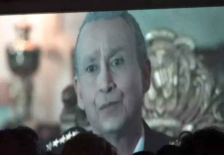 Una escena de 'Trópico de sangre' donde aparece el prepotente dictador Trujillo. Foto: Rosalina Orocú.