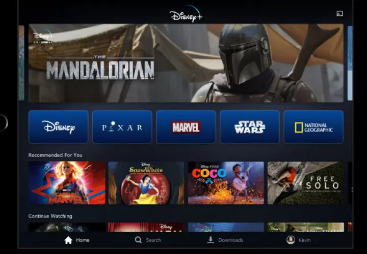 Imagen suministrada por Disney muestra su portal de "Disney Plus" en una tablet. Foto: AP.