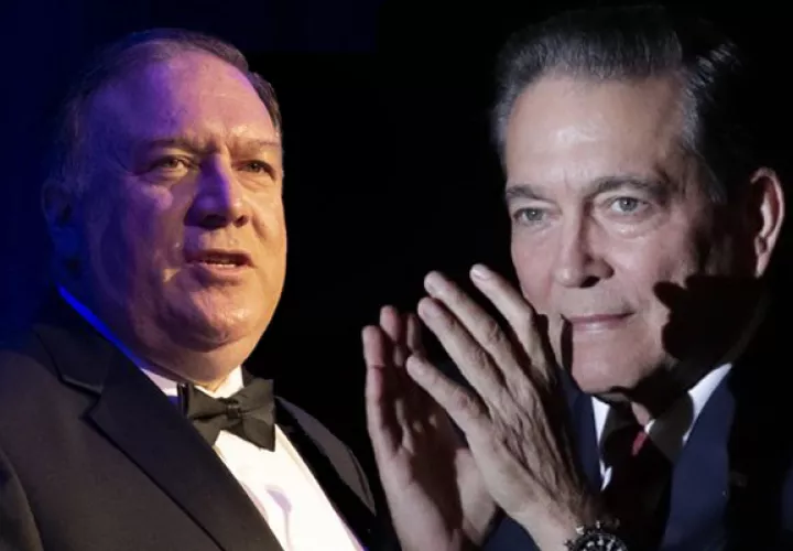El secretario de Estado de EE.UU., Mike Pompeo habla al presidente electo de Panamá, Laurentino Cortizo. Foto/EFE