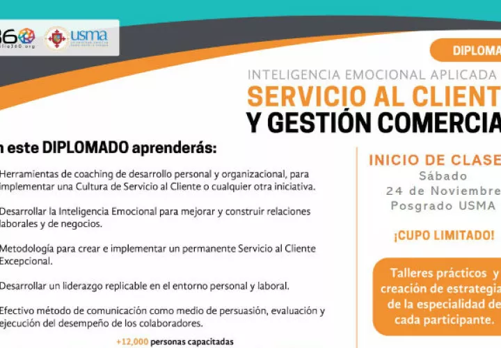 El próximo sábado 24 de noviembre, será el inicio de clases del diplomado