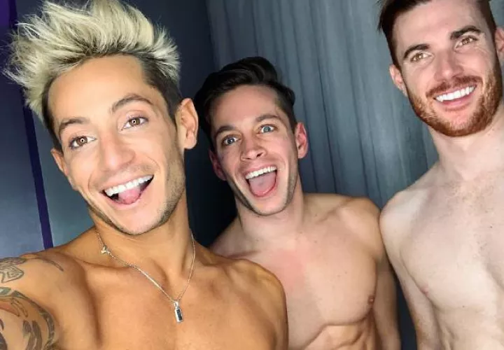 Frankie Grande y la pareja de esposos gay.  