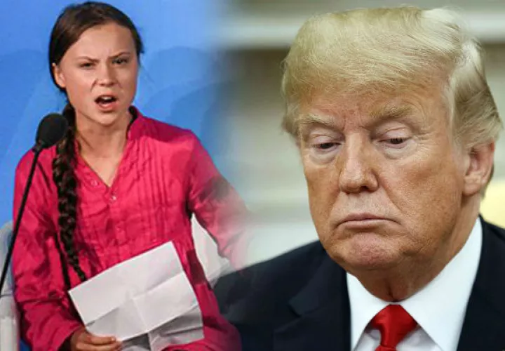 Donald Trump escribió en tuiter que la activista Greta Thunbergt "es linda". Foto: Efe.
