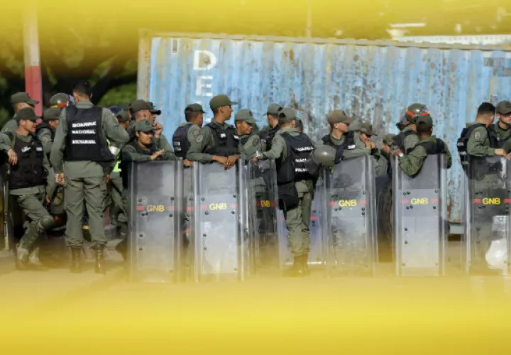 Miembros de la Guardia Nacional Bolivariana en las calles de Venezuela. Foto: AP. 