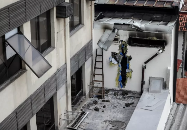 Daños causados por el incendio en el hospital Badim. FOTO/EFE