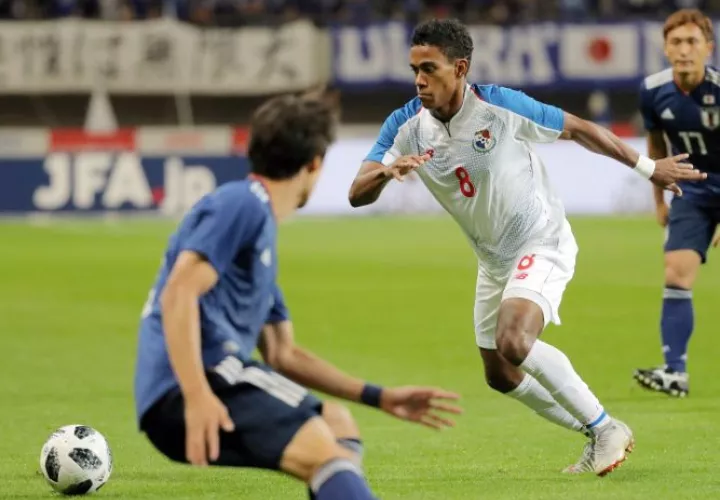 Edgar Yoel Bárcenas durante el partido de Panamá cotra Japón. Foto EFE
