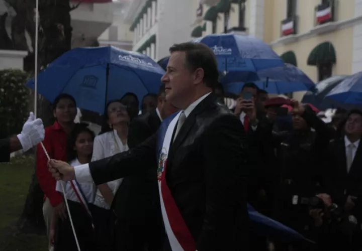 Juan Carlos Varela participó de su último acto de fiestas patrias, como mandatario de la República. /Foto Víctor Arosemena