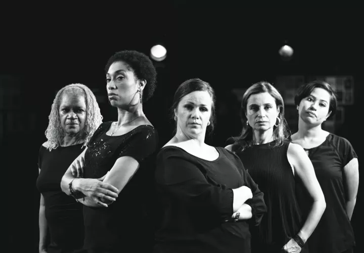 Actúan en "Ladies at the Alamo", en Theatre Guild. Foto: Cortesía.