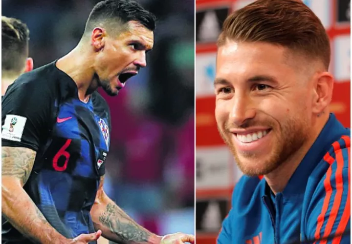 Lovren (izq.) criticó a Ramos antes del partido y se burló del español después del juego.