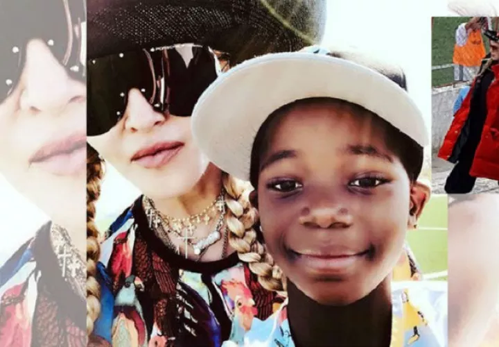 Madonna junto a su hijo David Banda. Foto Instagram