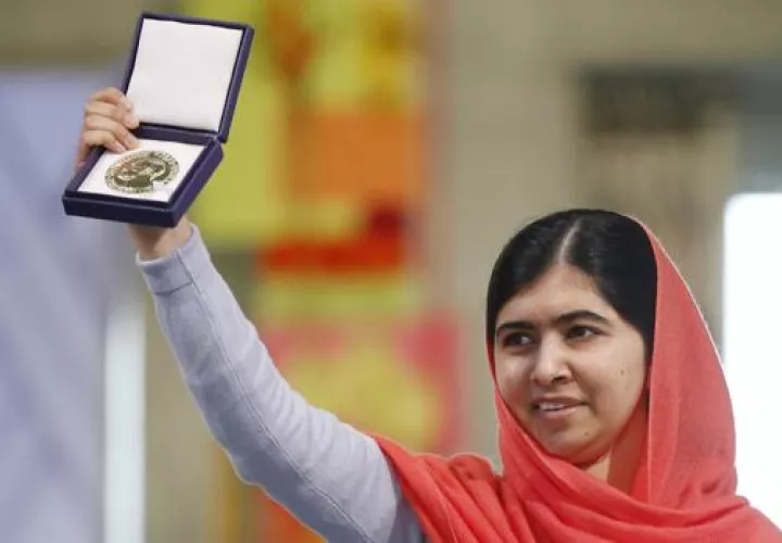 Malala Yousafzai, es la paquistaní que en 2014 se convirtió en la persona más joven en ganar el Premio Nobel de la Paz.FOTO/EFE