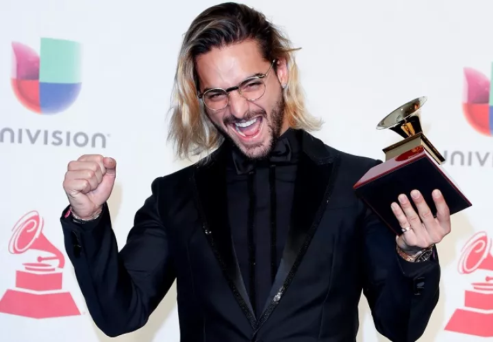 Maluma consiguió en la entrega de los Grammy Latino 2018 el primer trofeo de su carrera. EFE