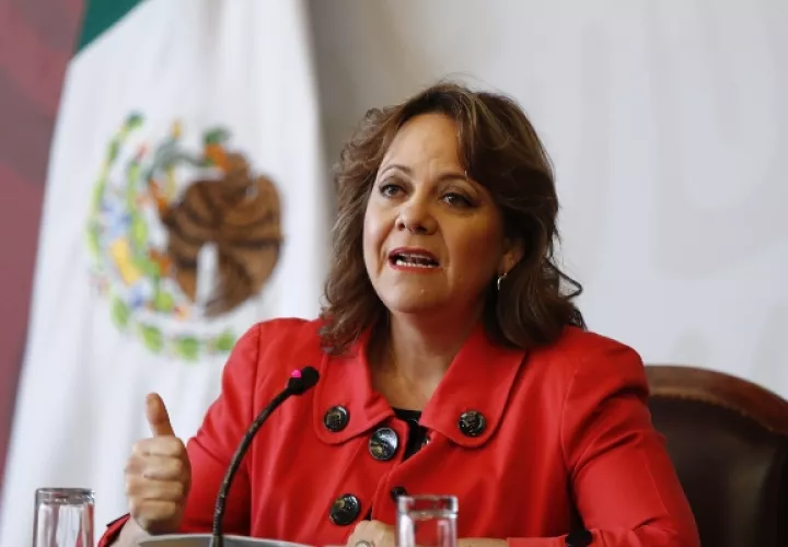 Subsecretaria mexicana para Asuntos Multilaterales y Derechos Humanos, Martha Delgado, explica los temas que abordará México en la ONU. FOTO/EFE