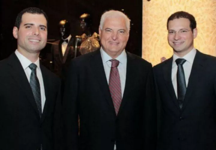 Los hermanos Martinelli Linares, junto al expresidente Ricardo Martinelli.